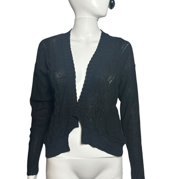 Anthropologie Guinevere Black Open-Front Cardigan S New - Picture 1 of 12